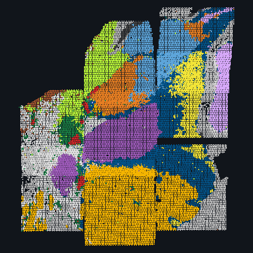 a human amygdala Visium section colored by spatial domain